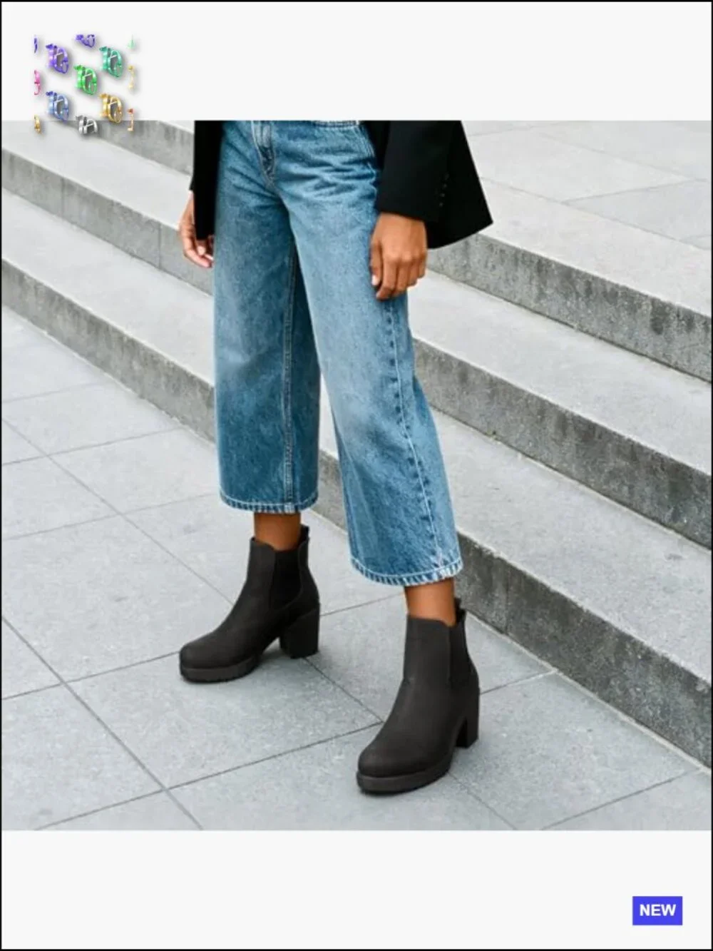 Chunky Heel Chelsea Ankle Boots Slip On Elastic Fall Heeled Booties Shoes